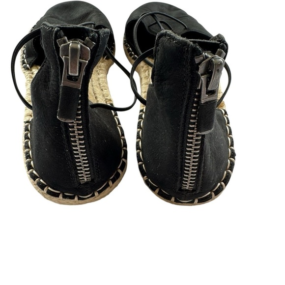 Eileen Fisher Lace Suede Espadrille In Black Leather Women’s Size 7 US/ 37.5 EU - Picture 2 of 6